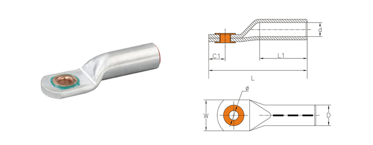 DTL-3 Bimetal Crimp Cable Lug DTL-3 Bimetal Crimp Cable Lug