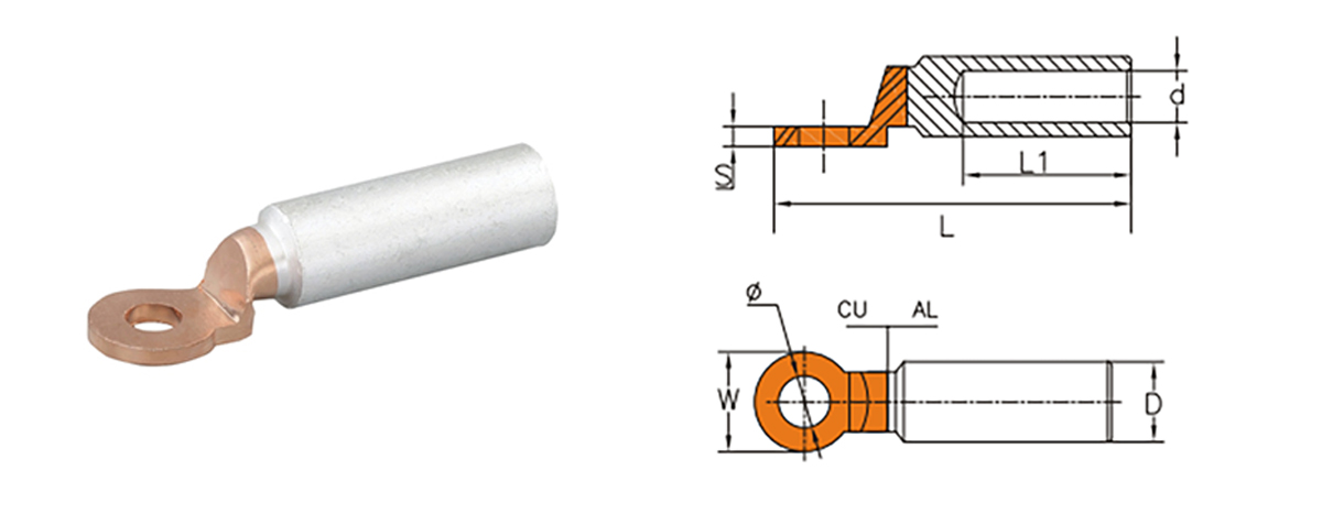DTL-2 Bimetal Crimp Cable Lug